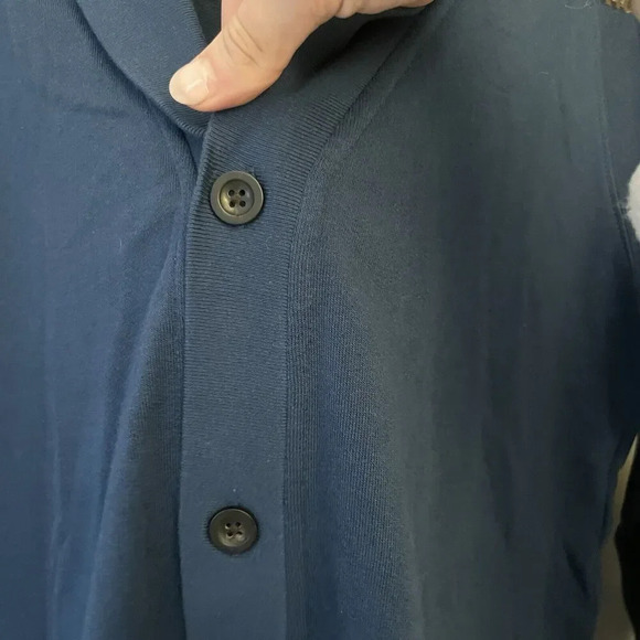 Chaps Navy Blue Cardigan Sweater Mens Small Cotton Button Preppy Grandpacore - Picture 7 of 10